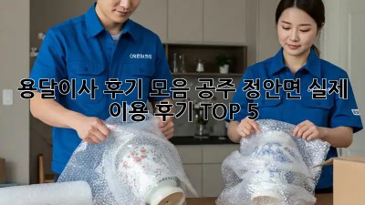용달이사 후기 모음: 공주 정안면 실제 이용 후기 TOP 5